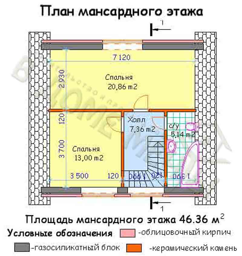 Проект мансардного дома с погребом